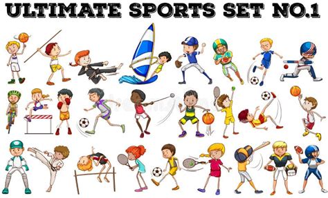 Boys And Girls Doing Different Sports Stock Vector - Image: 62733129