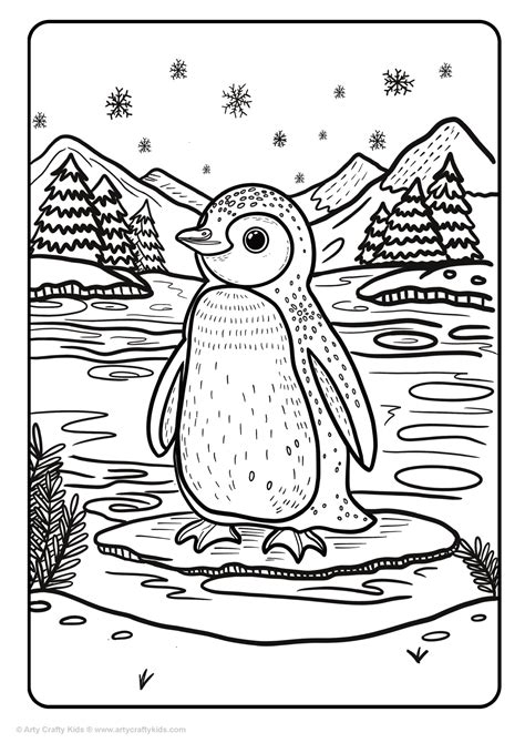 Printable Penguin Coloring Pages for Kids - Arty Crafty Kids