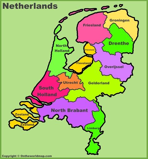 Netherlands provinces map | Netherlands map, Holland map, East frisian islands