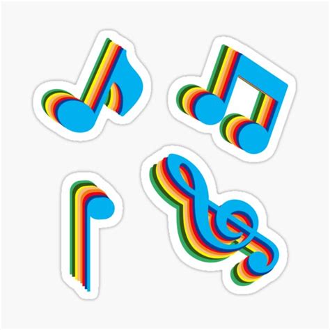 "Cute Colorful Musical Notes - Musical Notes" Sticker for Sale by ...