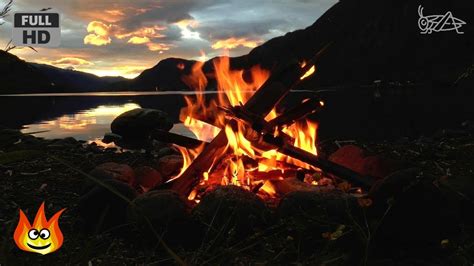 Lakeside Campfire with Relaxing Nature Night Sounds (HD) - YouTube