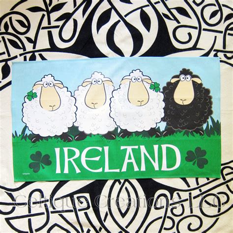 Ireland Sheep Cotton Tea Towel - Celtique Creations