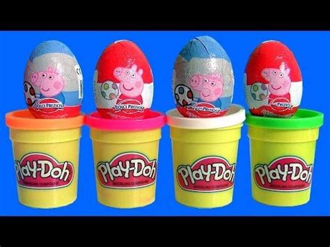 12 Peppa Pig Choco Surprise Eggs + Play-Doh Huevos Sorpresa Cooking ...