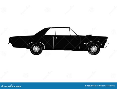 Silhouette of a Vintage Car. Stock Vector - Illustration of body, model: 165396525