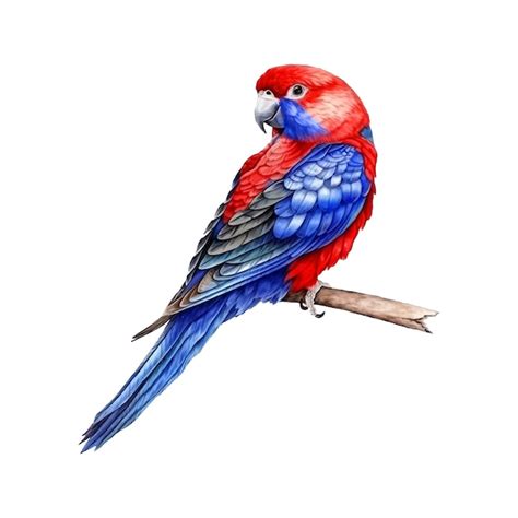 Premium Vector | Crimson rosella watercolor paint