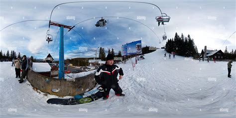 360° view of Base of the Paltinis slope - Alamy