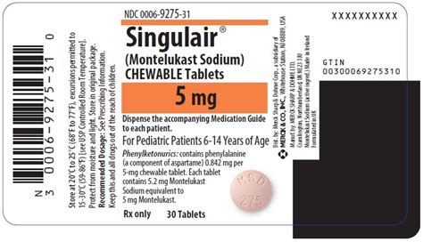 Singulair - FDA prescribing information, side effects and uses