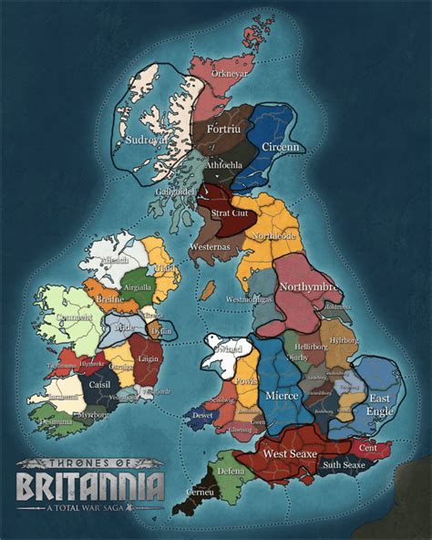 The locations of all playable factions in Thrones of Britannia : r/totalwar