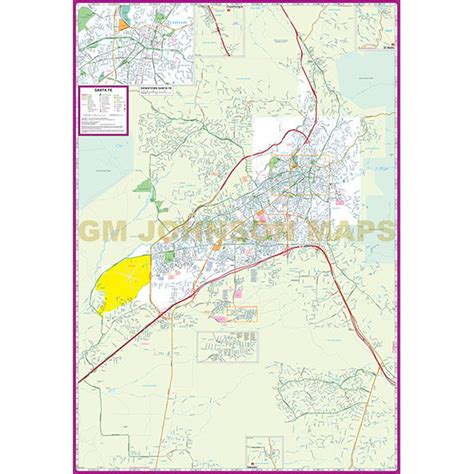 Santa Fe & Santa Fe County, New Mexico Street Map - GM Johnson Maps