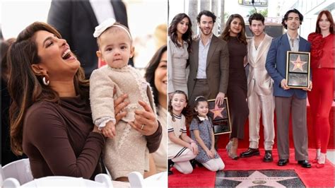 Priyanka Chopra stuns with Nick Jonas, Malti Marie and family as Jonas Brothers get a star on ...