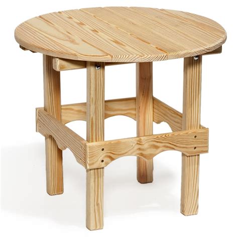 Round Pine Wood Outdoor Side Table from DutchCrafters Amish Furniture