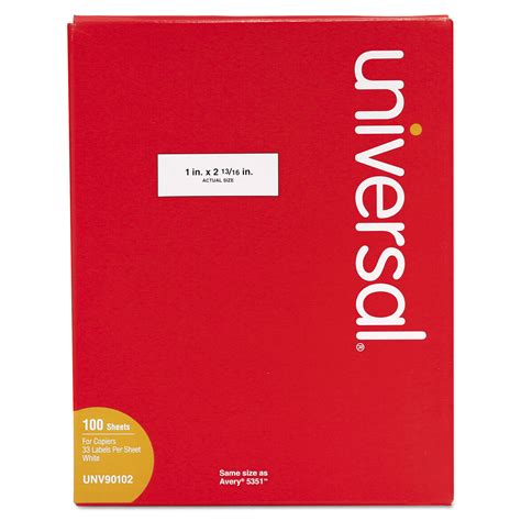 UNV 90102 Universal Copier Mailing Labels UNV90102