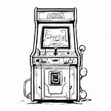 Download Classic Arcade Game Cabinet Coloring pages Online  Creative sketch template