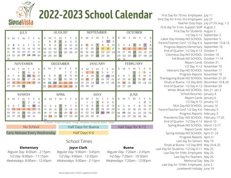 Calendar & Schedule | Town & Country Elementary