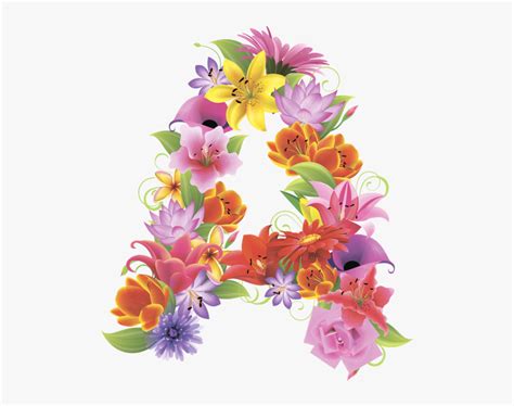 Transparent Floral Numbers Clipart - Letter A Flower Design, HD Png ...