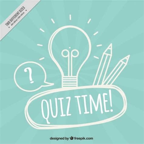 Blue quiz background with light bulb and pencils Vector | Free Download