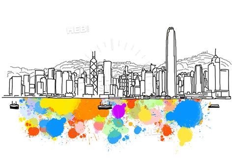 Hong Kong Skyline Drawing | Free download on ClipArtMag