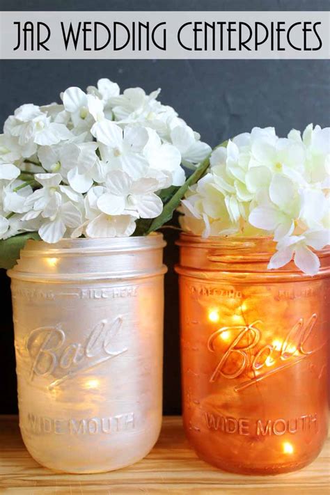 Mason Jar Wedding Centerpieces - The Country Chic Cottage