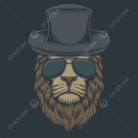 Lion Head Logo Vector Design Images, Lion Head Eyeglasses Vector Illustration, Lion King Clipart ...