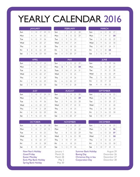 Printable Yearly Calendar - How to create a Yearly Calendar? Download ...