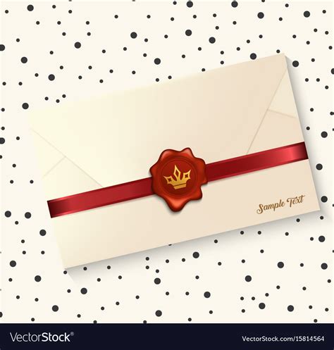 Envelope with red wax seal Royalty Free Vector Image