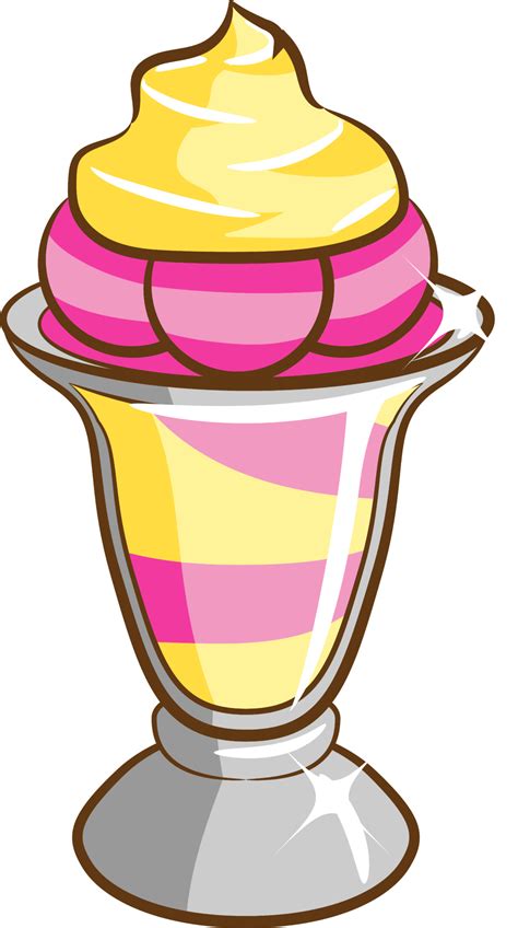 Ice Cream Sundae Black And White Clipart