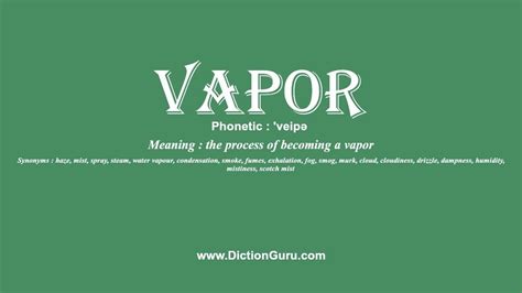 How to Pronounce vapor with Meaning, Phonetic, Synonyms and Sentence Examples - YouTube