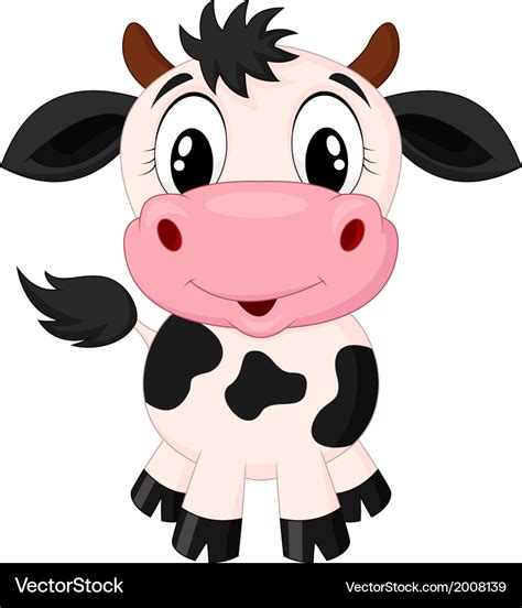 Cute cow cartoon Royalty Free Vector Image - VectorStock