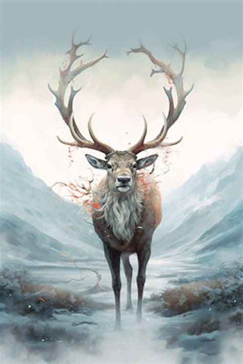 Reindeer Digital Download Poster Art - Etsy