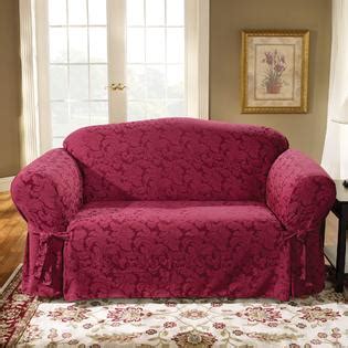 Sure Fit Scroll Burgundy Sofa Slipcover - Home - Home Decor - Pillows ...