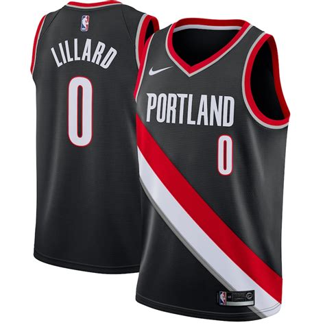 Nike Damian Lillard Portland Trail Blazers Black Swingman Jersey - Icon ...