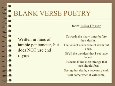 Blank Verse Poetry | Iambic pentameter, Poetic forms, Writing poetry