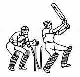 Cricket Coloring Player Printable Colouring Bat Sports Pages1 Batsman  sketch template