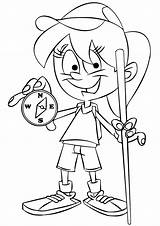 Hiker Girl Holding A Compass coloring page  ColouringPages sketch template