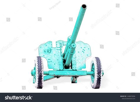 Drawing Artillery Cannon On White Background Stock Illustration ...