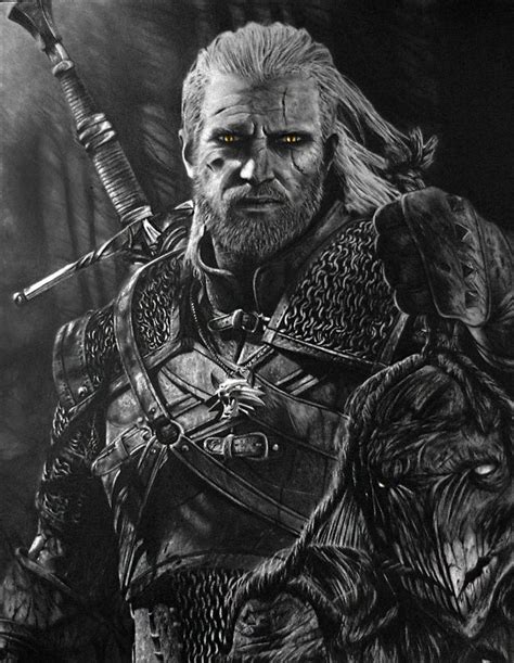 Geralt | Witcher tätowierung, Bleistiftporträt, Illustration