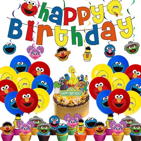 Buy Sesame Street Balloons Miotlsy 49pcs Sesame Street Birthday Party Supplies Aluminum Foil ...