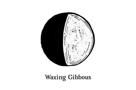 Hand-Drawn Waxing Gibbous Moon Graphic by Straciatella · Creative Fabrica