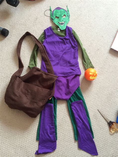 With a few touches for superhero/super villain day at school!! | Green goblin costume, Green ...