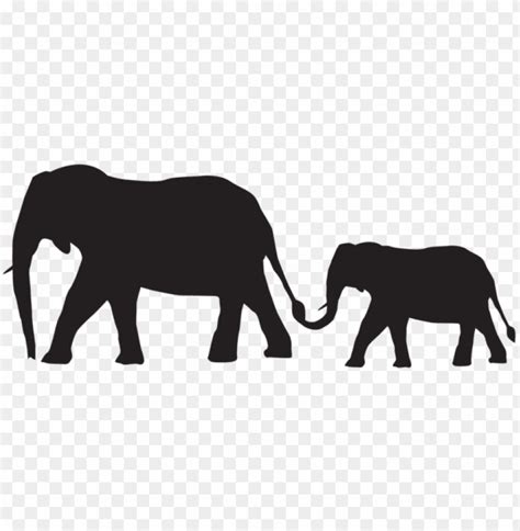 Transparent Mother And Baby Elephants Silhouette PNG Image - ID 49608 ...