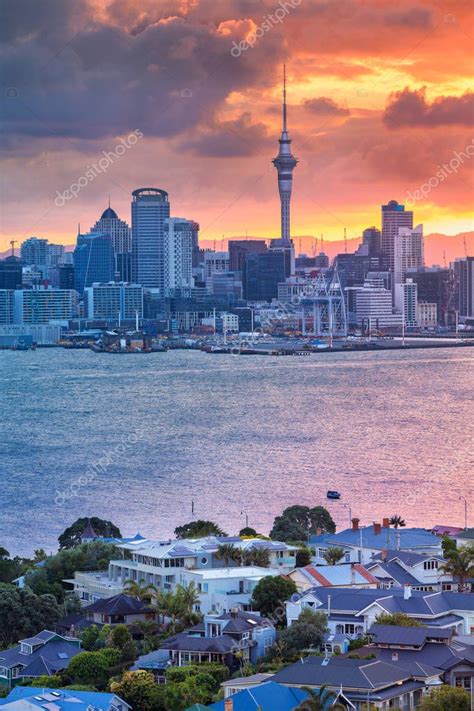 Auckland Cityscape Image Auckland Skyline New Zealand Sunset Davenport ...