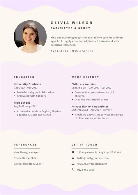 Free Babysitting Resume Templates - prntbl.concejomunicipaldechinu.gov.co