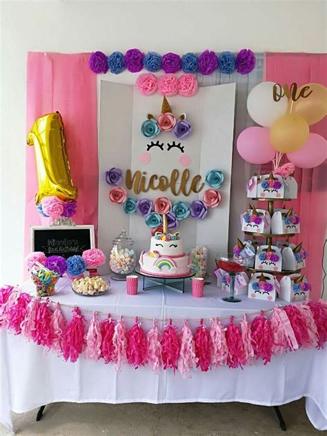 Decoracion unicornio #1 #cumplebebeNicolle | Unicorn birthday party ...