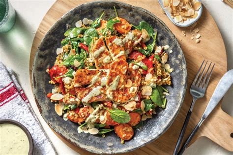 Honey-Thyme Haloumi & Roast Veggie Freekeh Recipe | HelloFresh | Recipe | Freekeh recipes ...