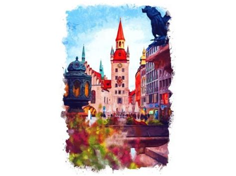 21 Marienplatz Map Designs & Graphics