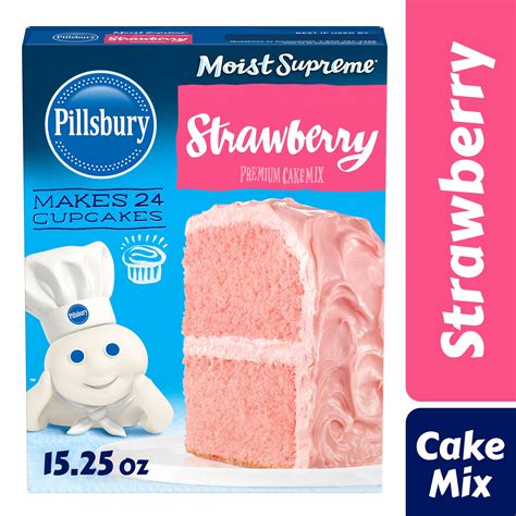 Pillsbury Moist Supreme Premium Strawberry Cake Mix, 15.25 oz Box - Walmart.com