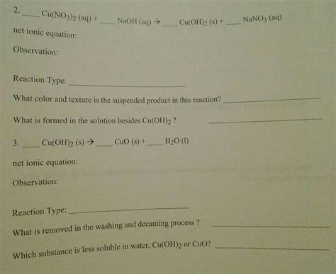 Solved Cu(NO3)2 (aq)+NaH (a) Cu(O)2 ()+ NaNO3 (aq) net ionic | Chegg.com