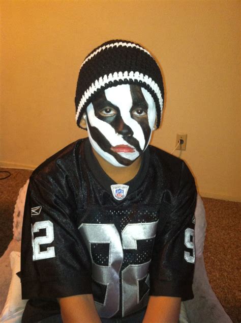 Raider Nation Fan! Halloween face paint black and white. | Face ...