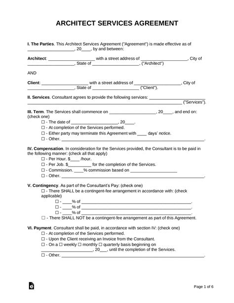 Free Architect Consultant Agreement - PDF | Word – eForms