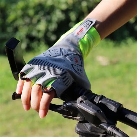 Cycling Half Finger Gloves Lycra Antiskid Winter Bike Gloves Unisex Elastic Breathable MTB Road ...